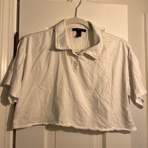 Cute white collared and button up t shirt